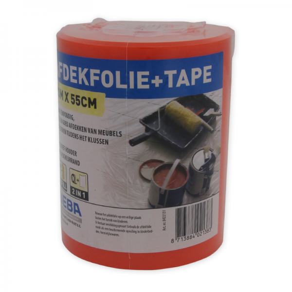 Afdekfolie met tape 55 cm x 33 m