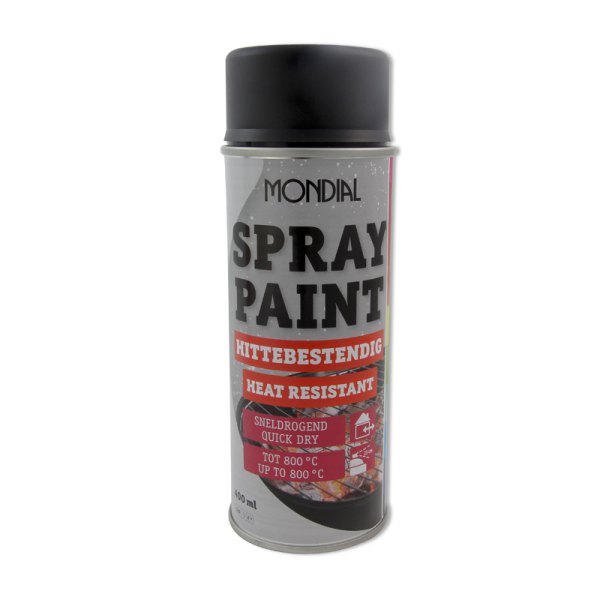 Spuitbus verf Mondial Spray Paint Hittebestendig zwart