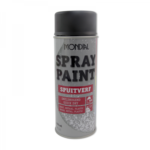 Spuitbus verf Mondial Spray Paint Ral 9005 Zijdeglans