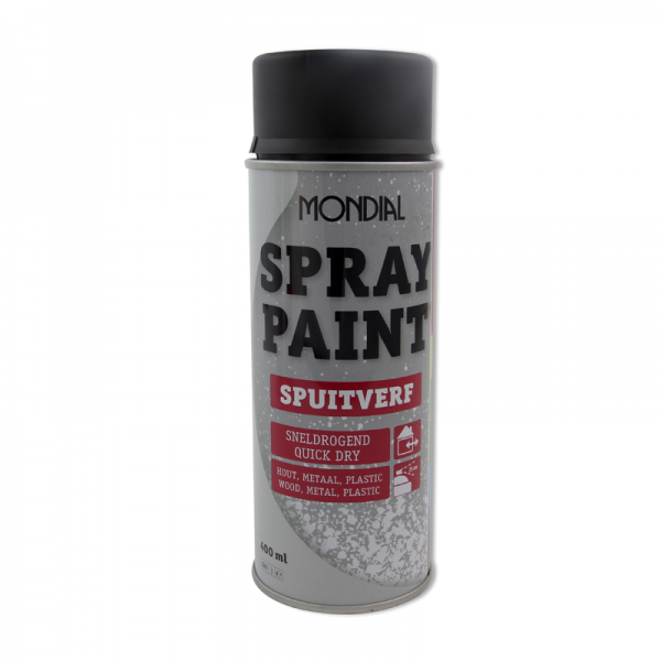 Spuitbus verf Mondial Spray Paint Ral 9005 mat